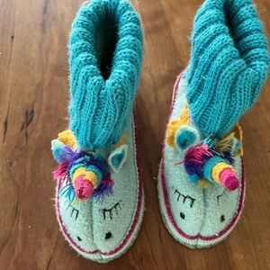 Garnet hill kids wool slippers - unicorn